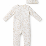 Baby All Over Floral Print Onesie With Hat