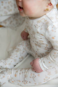 Baby All Over Floral Print Onesie With Hat