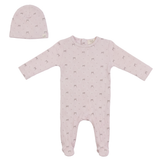 Baby Cotton Spandex Rib Bow Print Layette