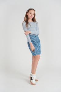 Girls Ribbed Striped T Shirt