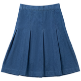 Girls Denim Pleated Skirt