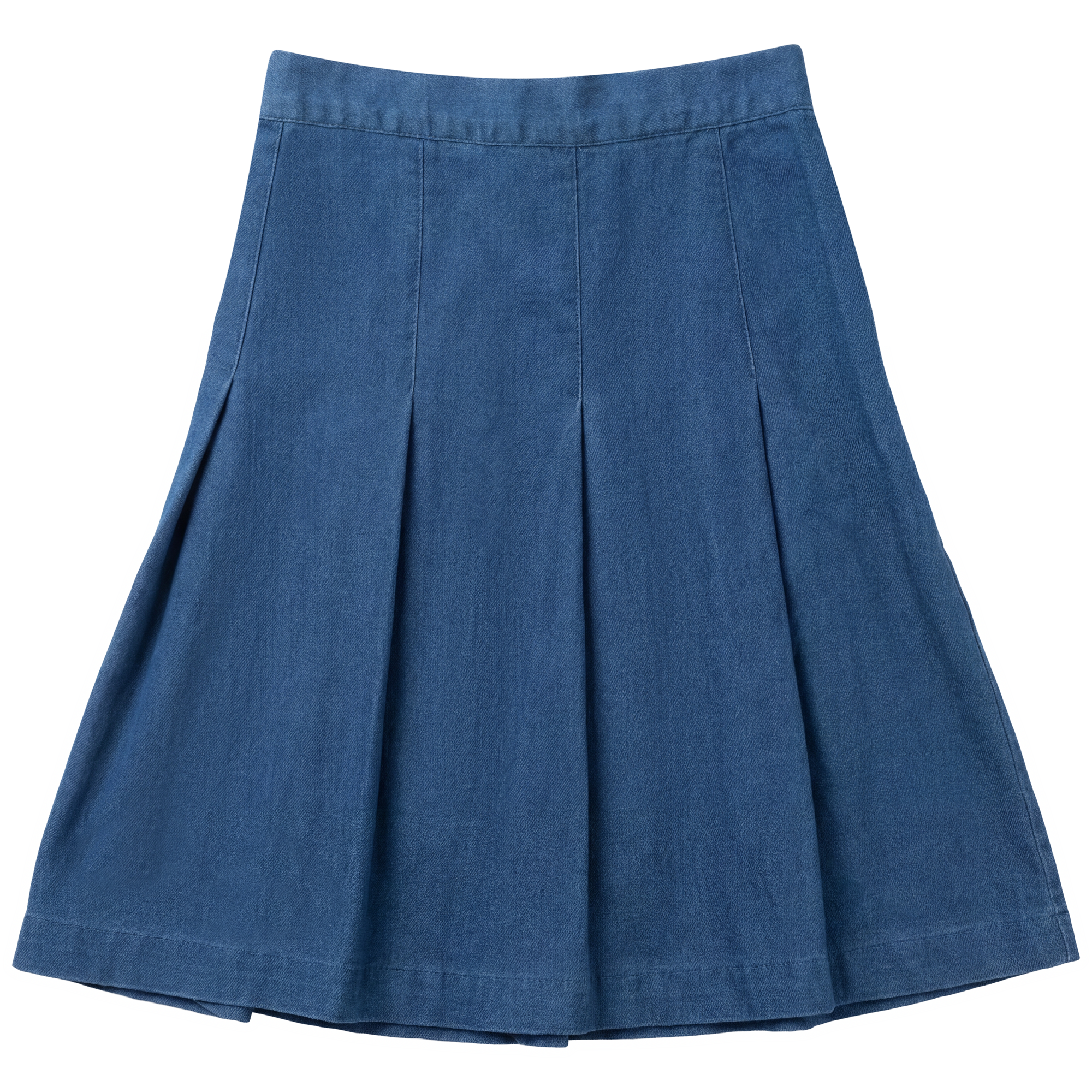 Girls Denim Pleated Skirt