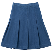 Girls Denim Pleated Skirt