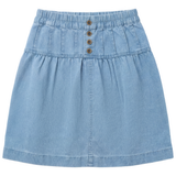 Girls Front Buttons Denim Skirt