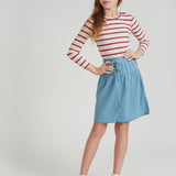 Girls Front Buttons Denim Skirt