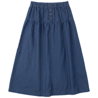 Girls Front Buttons Denim Midi Skirt