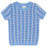 Basket Weave Short Sleeve Knit Sweater