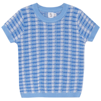 Basket Weave Short Sleeve Knit Sweater