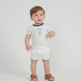 Cotton Spandex Boys Surfing Sunday 2 PC Set