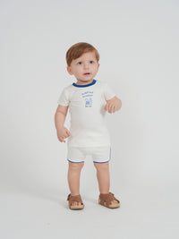 Cotton Spandex Boys Surfing Sunday 2 PC Set