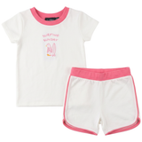 Cotton Spandex Girls Surfing Sunday 2 PC Set