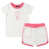 Cotton Spandex Girls Surfing Sunday 2 PC Set