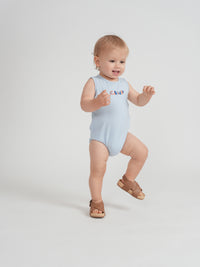 Boys Multi Color Stripes Print Onesie