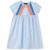 Girls Multi Color Stripes Print Dress