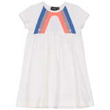 Girls Multi Color Stripes Print Dress