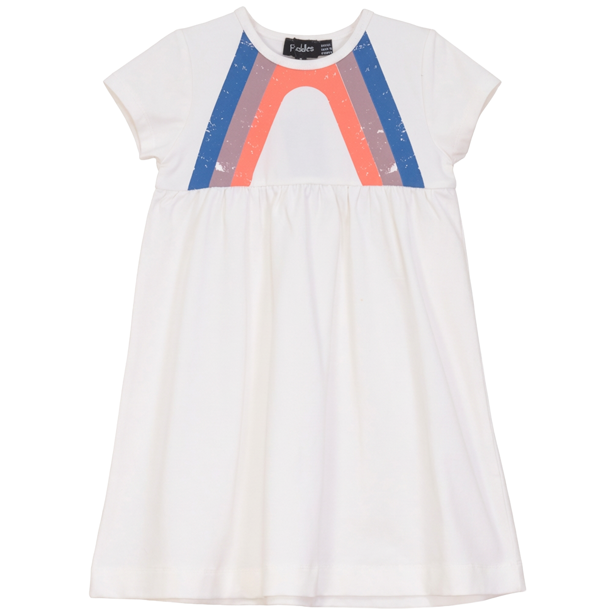 Girls Multi Color Stripes Print Dress
