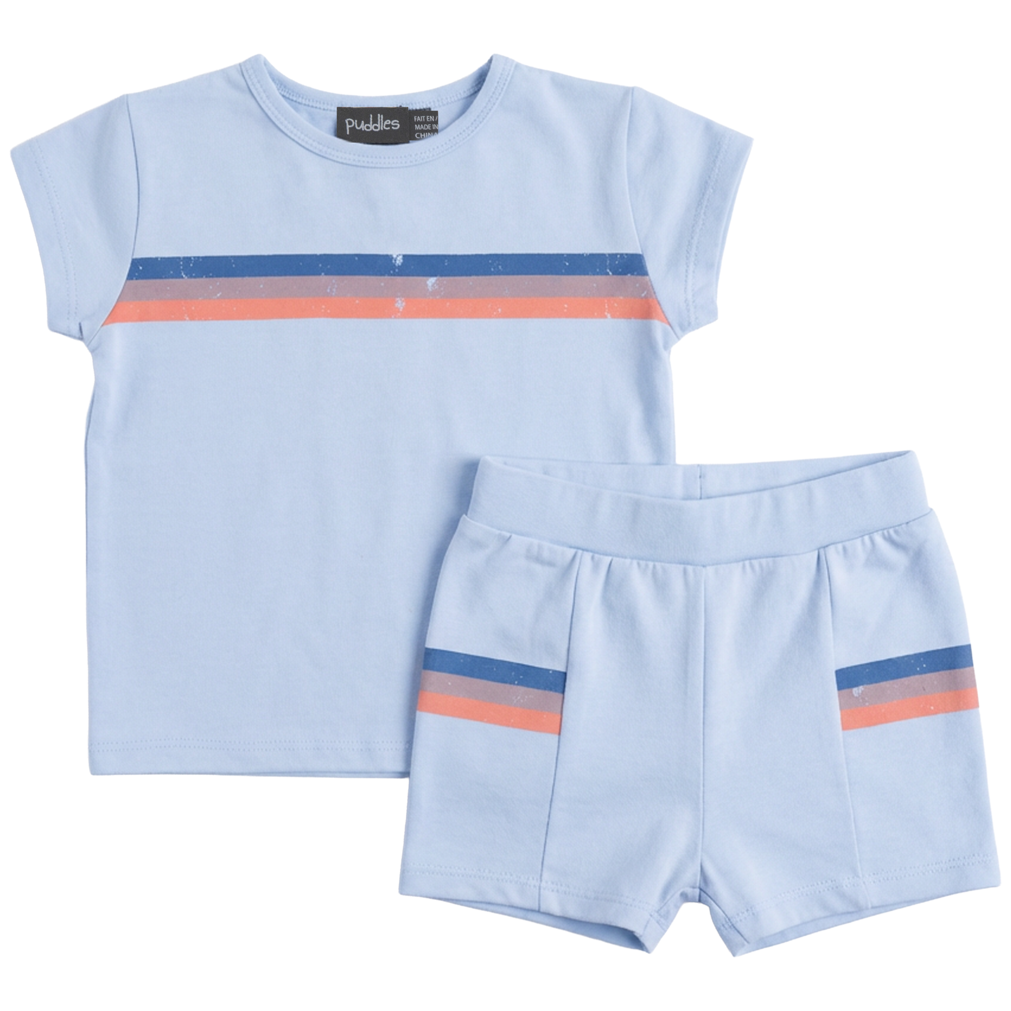 Multi Colors Stripes Print 2 PC