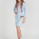 Girls Multi Color Stripes Print Midi Skirt
