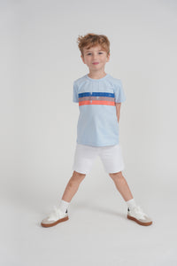 Boys Multi Color Stripes Print T Shirt