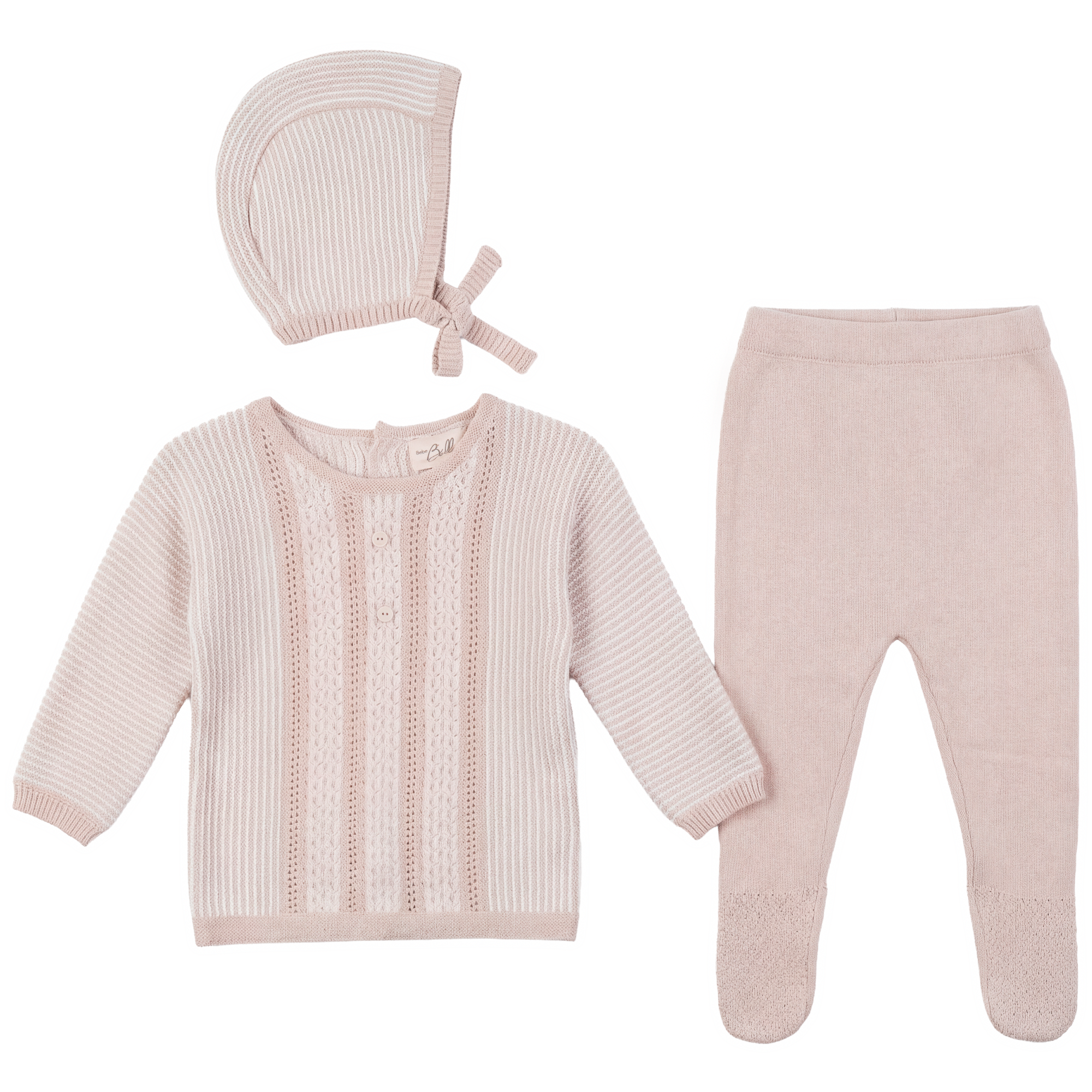 Baby Striped Pointel Knit Set