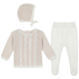 Baby Striped Pointel Knit Set