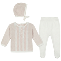 Baby Striped Pointel Knit Set