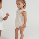 Linen Double Breast Girls Bubble