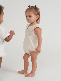 Linen Double Breast Girls Bubble