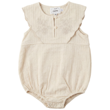 Linen Double Breast Girls Bubble