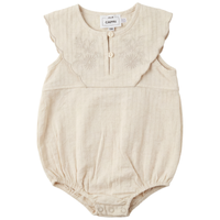 Linen Double Breast Girls Bubble