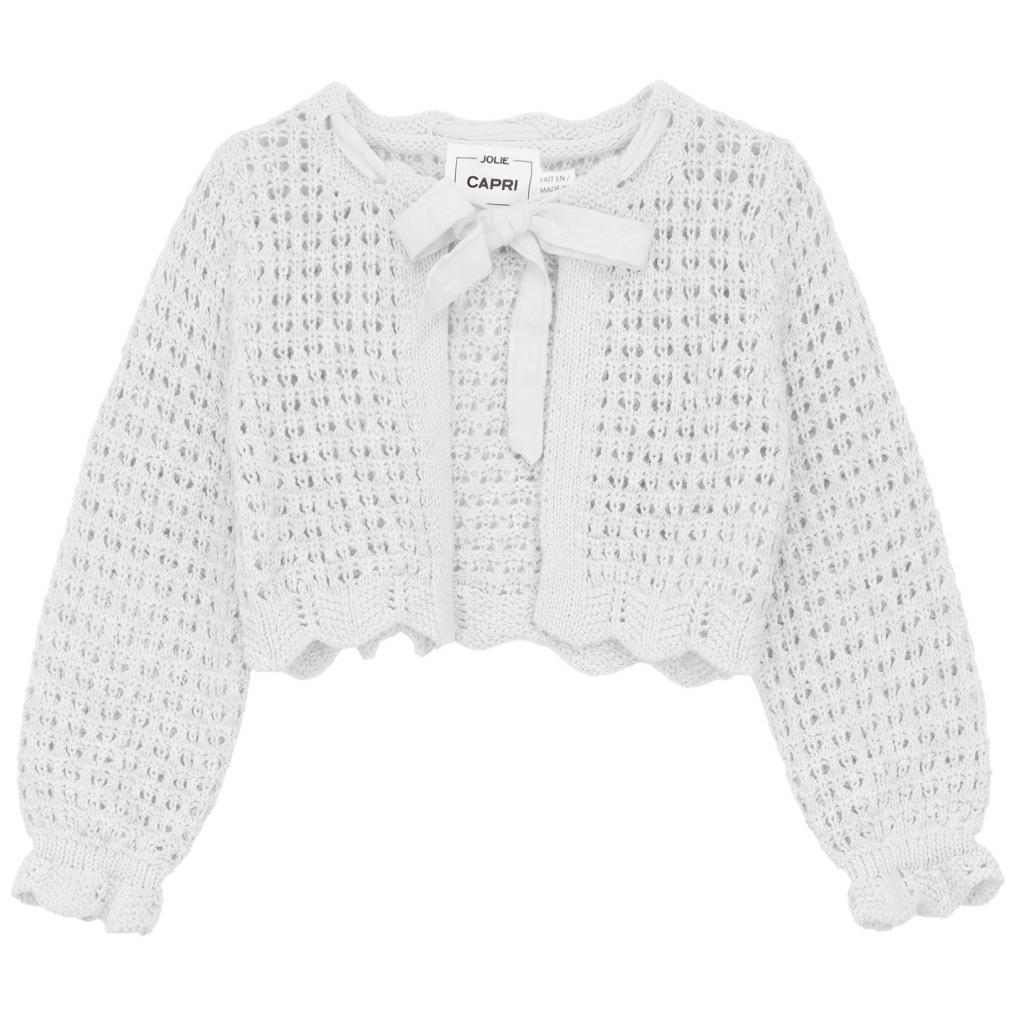 Girls Crochet Cardigan With Tie