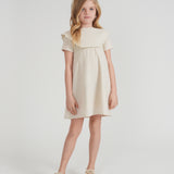 Linen Girls Dress With Embroidery