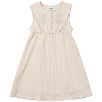 Linen Girls Dress With Embroidery