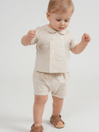 Linen Double Breast Boy 2 PC Set
