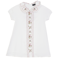 Girls Embroidery Floral Front Colomn Dress