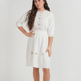 Girls Embroidery Floral Front Colomn 2 PCS