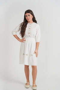 Girls Embroidery Floral Front Colomn 2 PCS