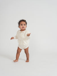Baby Girls Cotton Shirt With Knitted Shorts And Cardigan Set