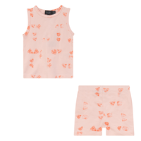 Faded Printed Sleeveless Top And Shorts Set