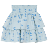 Girls Faded Printed Layered Skirt With Smocking Waist