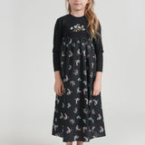 Girls Cotton Floral Robe With Embroidery