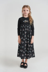Girls Cotton Floral Robe With Embroidery