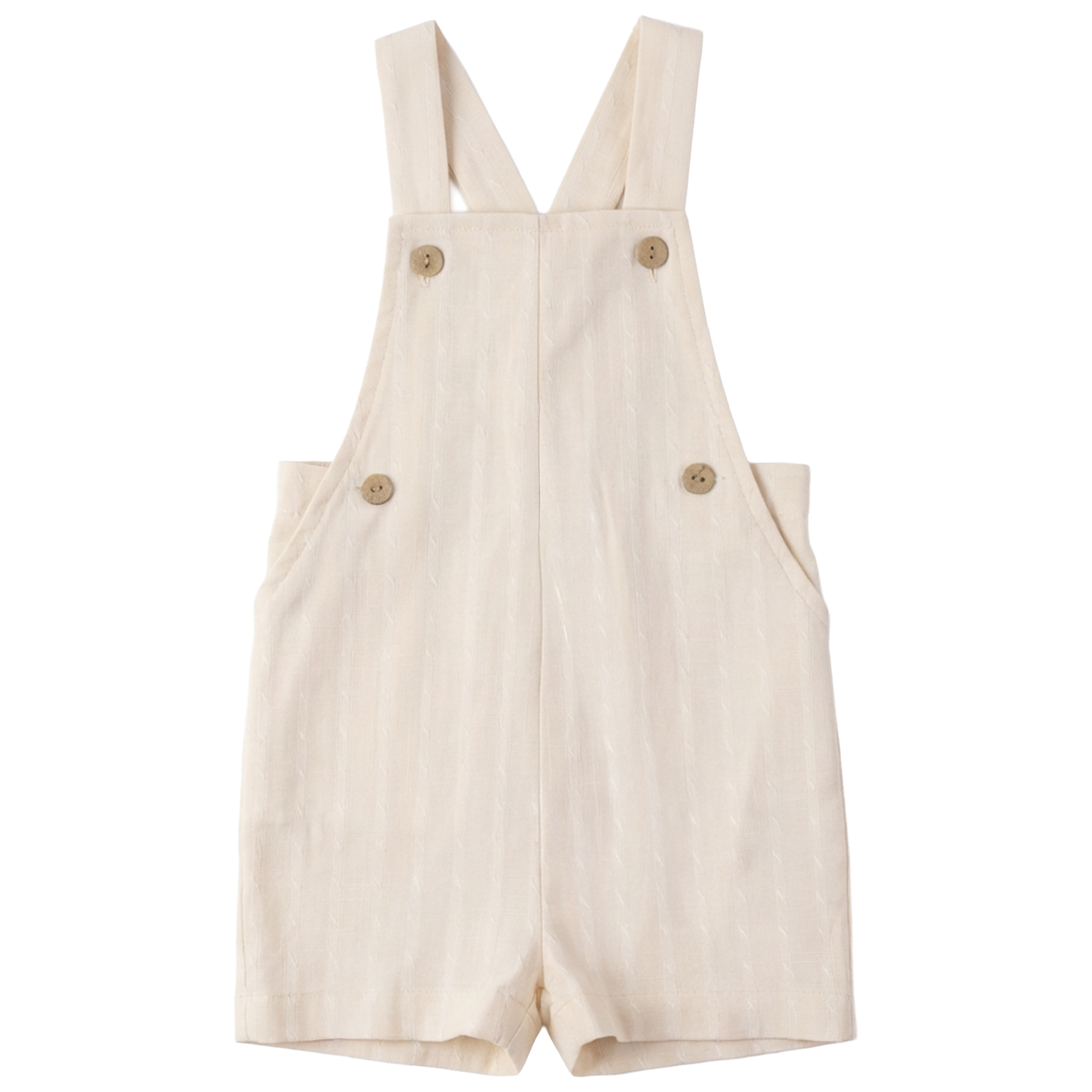 Boys Textured Linen Baby Overall