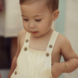 Boys Textured Linen Baby Overall