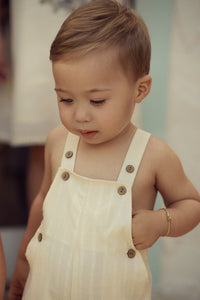 Boys Textured Linen Baby Overall