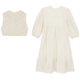 Girls Embroidery Cotton Dress With Vest