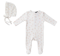 Baby Pointelle Rib Baby Stretchie With Gauze Bonnet