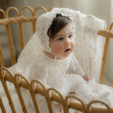 Baby Pointelle Rib Baby Stretchie With Gauze Bonnet