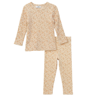 Girls Cotton Rib Floral 2 PC