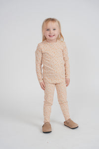 Girls Cotton Rib Floral 2 PC
